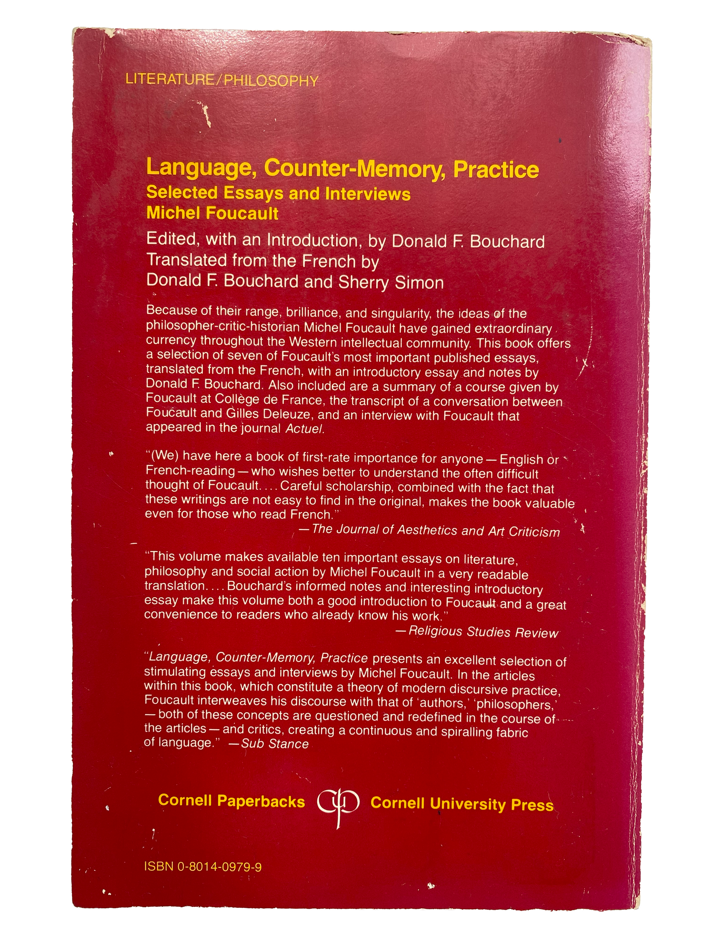 Language, Counter-Memory, Practice: Selected Essays and Interviews by Michel Foucalt